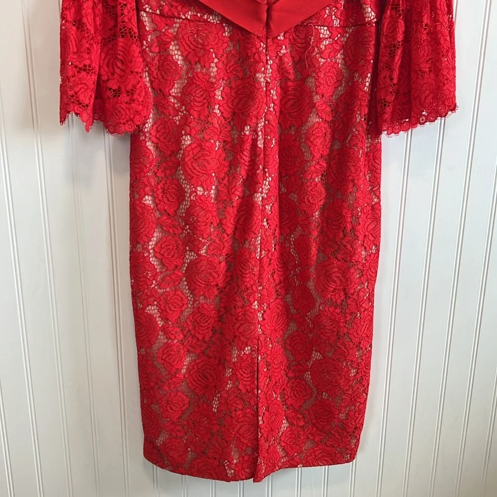 Theia‎ Scarlet Long Sleeve Lace Dress - Picture 9 of 13